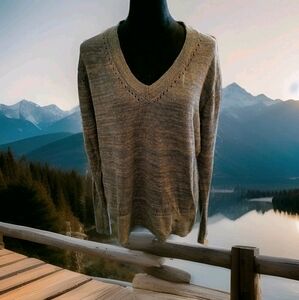 Irelandseye Sweater XL in Linen Blue Gray Tan